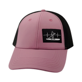 Paddle Board Hat, Low Profile, Ponytail, Snapback Hat, Lavender, Black, Mens Hat, Womens Hat, Front Picture 