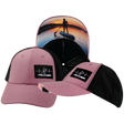 Paddle Board Hat — Low Profile, Ponytail, Dusty Pink / Black, Laser Mesh