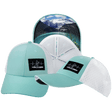 Paddle Board Hat — Low Profile, Ponytail, Mint / White, Laser Mesh