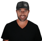 Paddle Board Hat, Trucker Hat, Snapback Hat, Black Camo, Mens Hat, Womens Hat, Man in Hat Picture