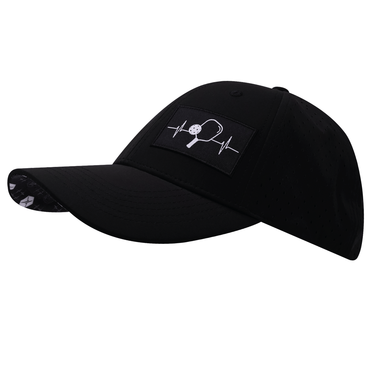 Pickleball Hat, Low Profile, Ponytail, Snapback Hat, Black, Mens Hat, Womens Hat, Side Picture 