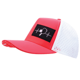 Pickleball Hat, Trucker Hat, Snapback Hat, Neon Peach, White, Mens Hat, Womens Hat, Side Picture