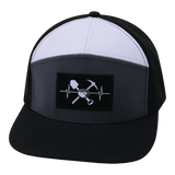 Prospecting Hat, Flat Bill, Snapback Hat, Black, Charcoal, White, Mens Hat, Womens Hat, Front Picture