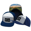 Texas Hat — Flat Bill, Navy / Gray / White, Laser Mesh