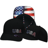 USA Hat, Baseball Hat Fit, Snapback Hat, Black, Mens Hat, Womens Hat, Main Picture
