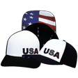 USA Hat, Baseball Hat Fit Snapback Hat, Black, White, Mens Hat, Womens Hat, Main Picture