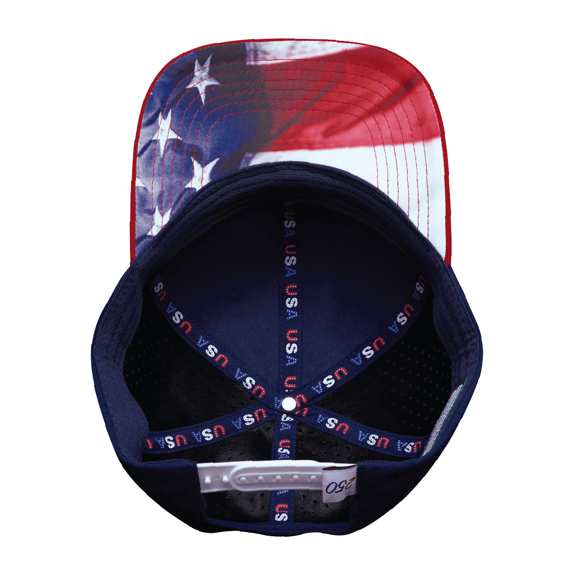 USA Hat, Flat Bill, Snapback Hat, Dark Red, White, Navy, Mens Hat, Womens Hat, Underbill Picture