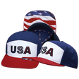USA Hat, Flat Bill, Snapback Hat, Dark Red, White, Navy, Mens Hat, Womens Hat, Main Picture