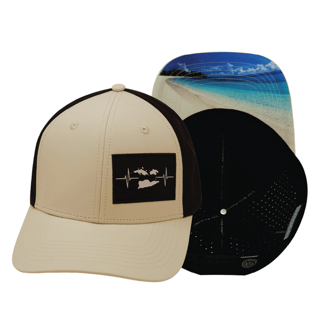 Virgin Islands Hat, Baseball Hat, Snapback Hat, Cream, Black, Mens Hat, Womens Hat, Main Picture