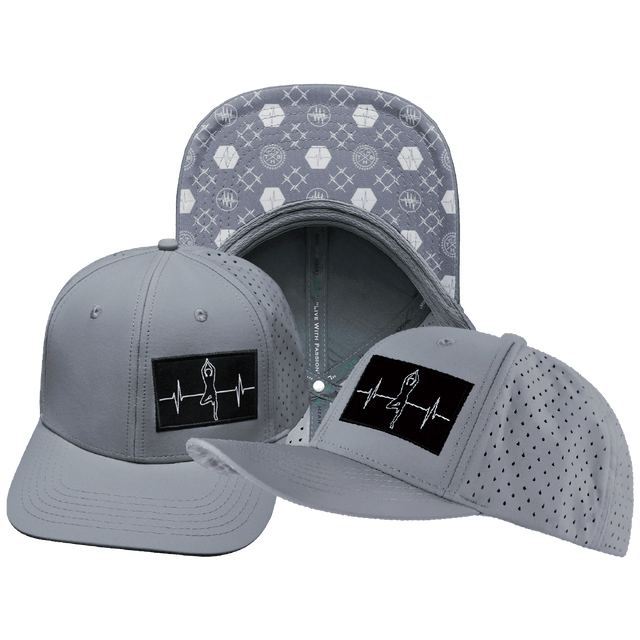 Yoga Hat — Baseball Hat Fit, Gray, Laser Mesh