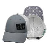 Yoga - 6 Panel - Shallow Fit - Pony Tail - Gray / White (Unisex)