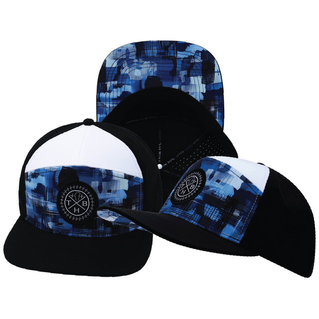 **YOUTH** Color Vibes Hat — Flat Bill, Artist Storm, Black / White, Laser Mesh