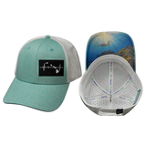 Hawaii - 6 Panel - Shallow Fit - Pony Tail - Teal / White (Unisex)