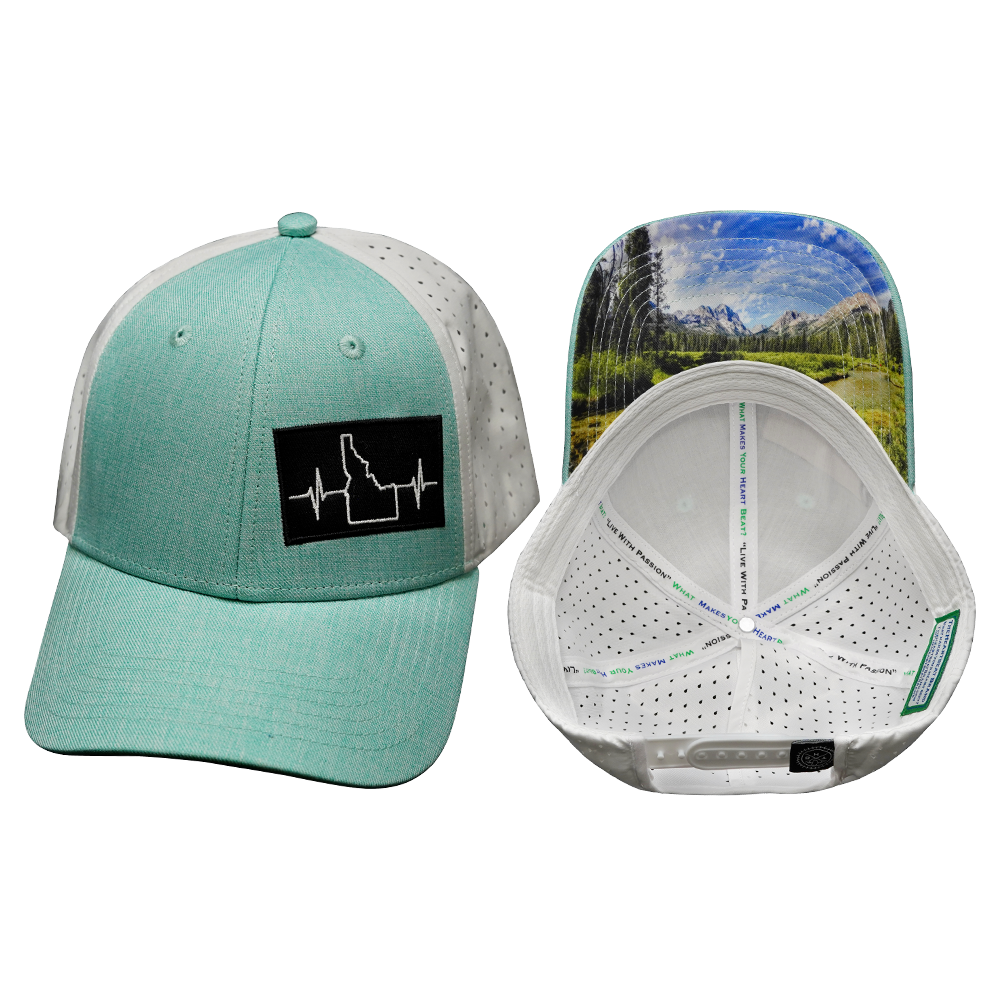 Idaho - 6 Panel - Shallow Fit - Pony Tail - Teal / White (Unisex)