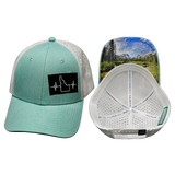 Idaho - 6 Panel - Shallow Fit - Pony Tail - Teal / White (Unisex)