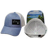 Hawaii - 6 Panel - Shallow Fit - Pony Tail - Light Blue / White (Unisex)