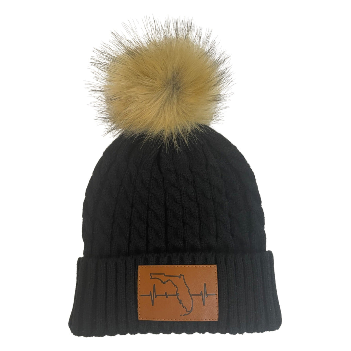 Florida - Beanie - Pom - Black (Unisex)