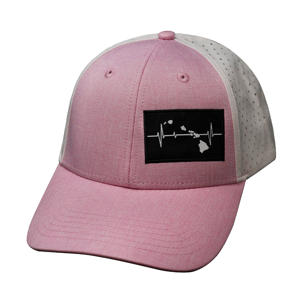 Hawaii - 6 Panel - Shallow Fit - Pony Tail - Pink / White (Unisex)