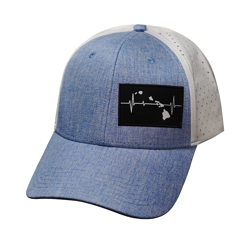 Hawaii - 6 Panel - Shallow Fit - Pony Tail - Light Blue / White (Unisex)