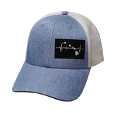 Hawaii - 6 Panel - Shallow Fit - Pony Tail - Light Blue / White (Unisex)