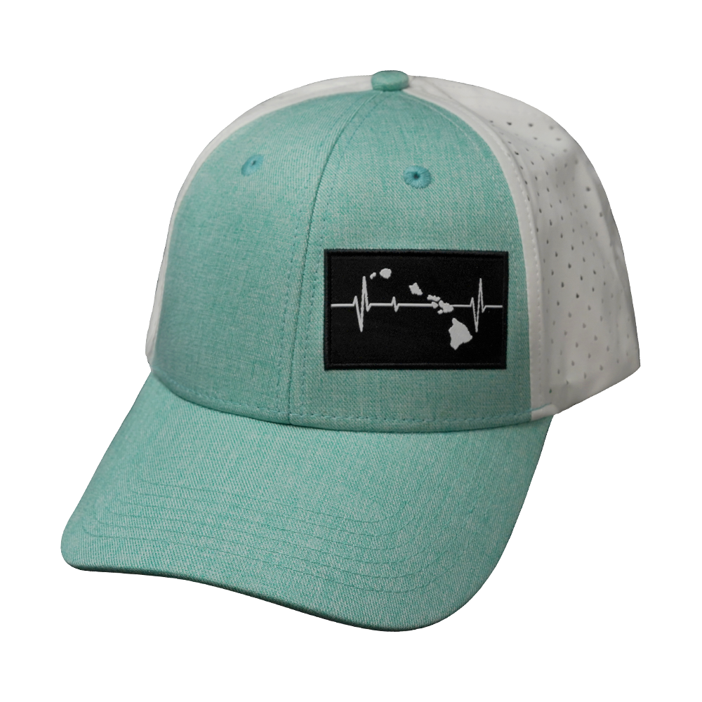 Hawaii - 6 Panel - Shallow Fit - Pony Tail - Teal / White (Unisex)