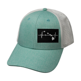 Hawaii - 6 Panel - Shallow Fit - Pony Tail - Teal / White (Unisex)