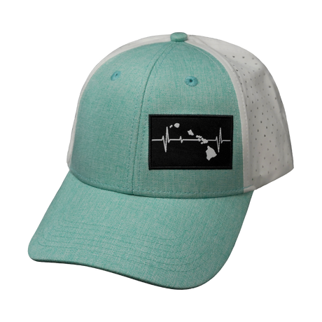 Hawaii - 6 Panel - Shallow Fit - Pony Tail - Teal / White (Unisex)