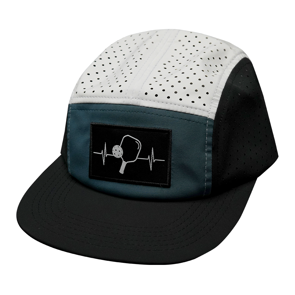 Pickleball - 5 Panel - Sporty - Unstructured - Black / Slate Green / White (Unisex)