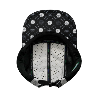 Pickleball - 5 Panel - Sporty - Unstructured - Black / Slate Green / White - Laser Mesh (Unisex)