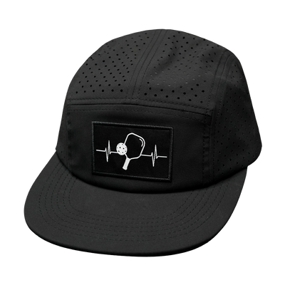 Pickleball - 5 Panel - Sporty - Unstructured - Black - Laser Mesh (Unisex)