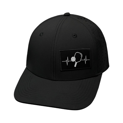 Pickleball - 6 Panel - Black - Laser Mesh (Unisex)