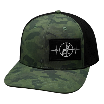 Hunting - 6 Panel - Soft Teal Camo / Black - Laser Mesh (Unisex)
