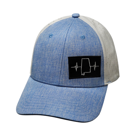 Alabama - 6 Panel - Shallow Fit - Pony Tail - Light Blue / White (Unisex)