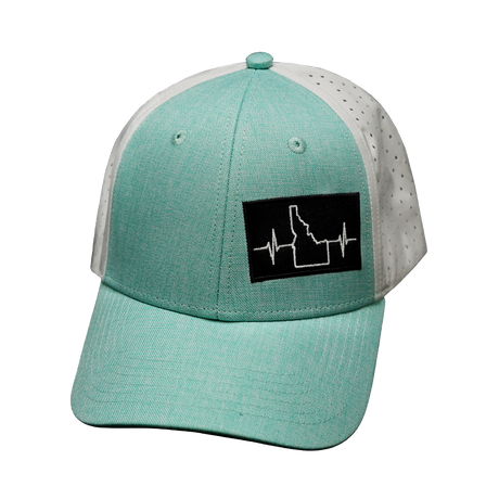 Idaho - 6 Panel - Shallow Fit - Pony Tail - Teal / White