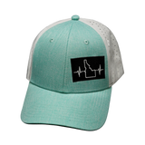 Idaho - 6 Panel - Shallow Fit - Pony Tail - Teal / White (Unisex)