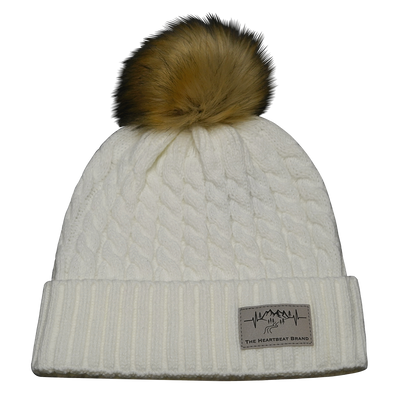 Mountains - Beanie - Pom - White (Unisex)
