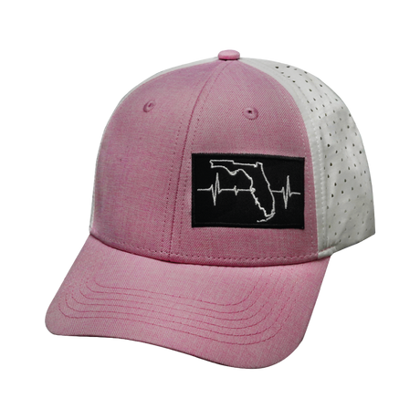 Florida - 6 Panel - Shallow Fit - Pony Tail - Pink / White