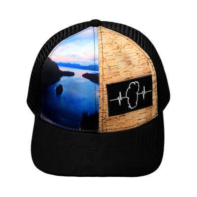 Tahoe - 6 Panel - Cork Hybrid - Emerald Bay Sunrise - Trucker Mesh (Unisex)