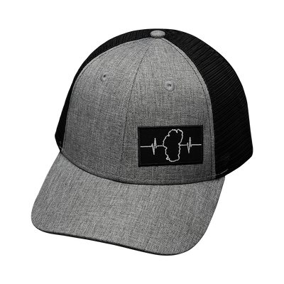 Tahoe - 6 Panel - Shallow Fit - Heather Gray / Black - Trucker Mesh (Unisex)