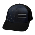 Flag - 6 Panel - Black / Ocean Blue - Laser Mesh (Unisex)