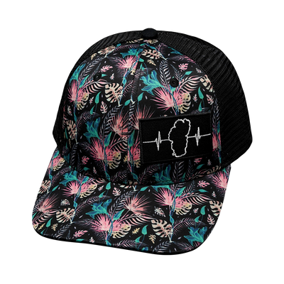 Tahoe - 6 Panel - Black Floral / Black - Trucker Mesh (Unisex)