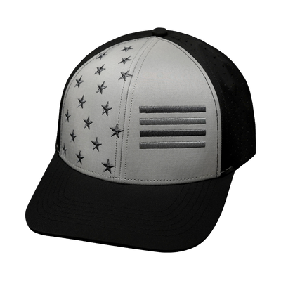 Flag - 6 Panel - Black / Gray - Laser Mesh (Unisex)