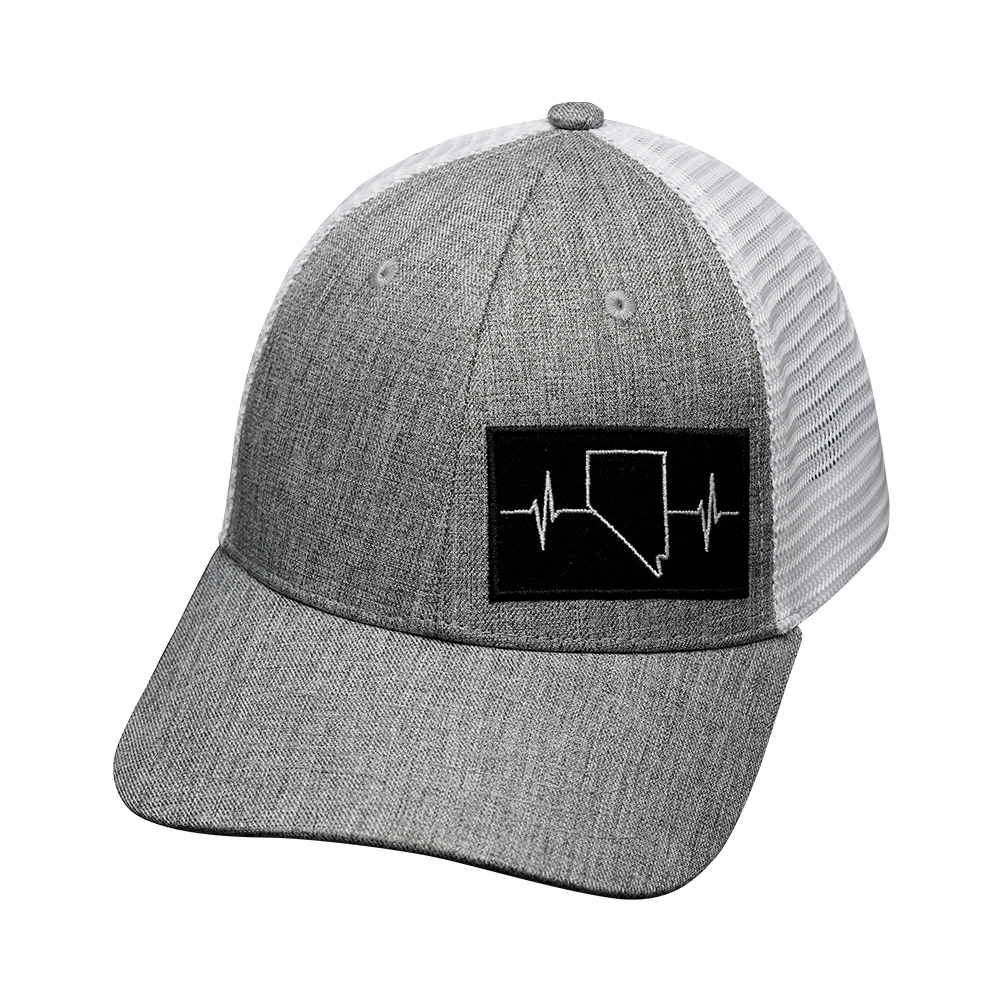 Nevada - 6 Panel - Shallow Fit - Heather Gray / White (Unisex)