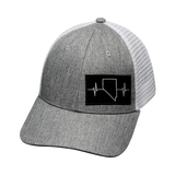 Nevada - 6 Panel - Shallow Fit - Heather Gray / White (Unisex)