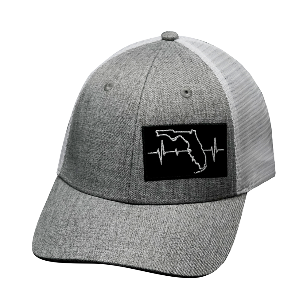 Florida - 6 Panel - Shallow Fit - Heather Gray / White (Unisex)