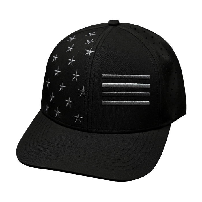 Flag - 6 Panel - Black - Laser Mesh (Unisex)