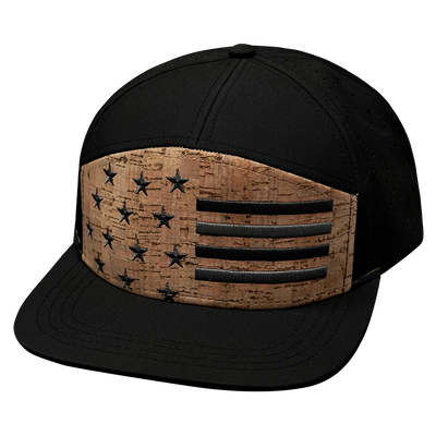Flag - 7 Panel - Cork - Black - Laser Mesh (Unisex)
