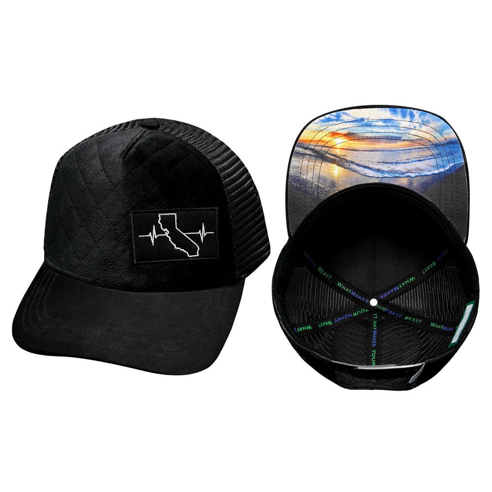 California - 5 Panel - Quilted - Black (Unisex)