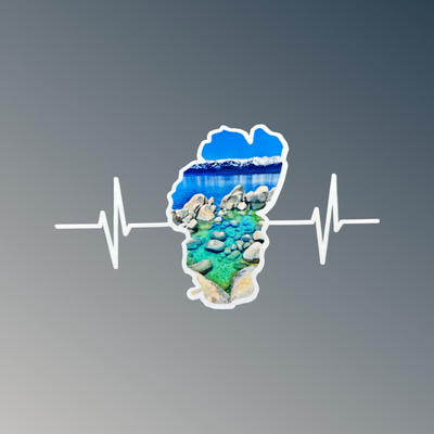Tahoe Heartbeat - Decal - Sand Harbor
