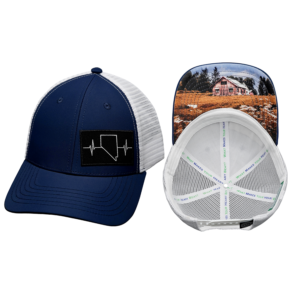 Nevada - 6 Panel - Shallow Fit - Navy / White (Unisex)